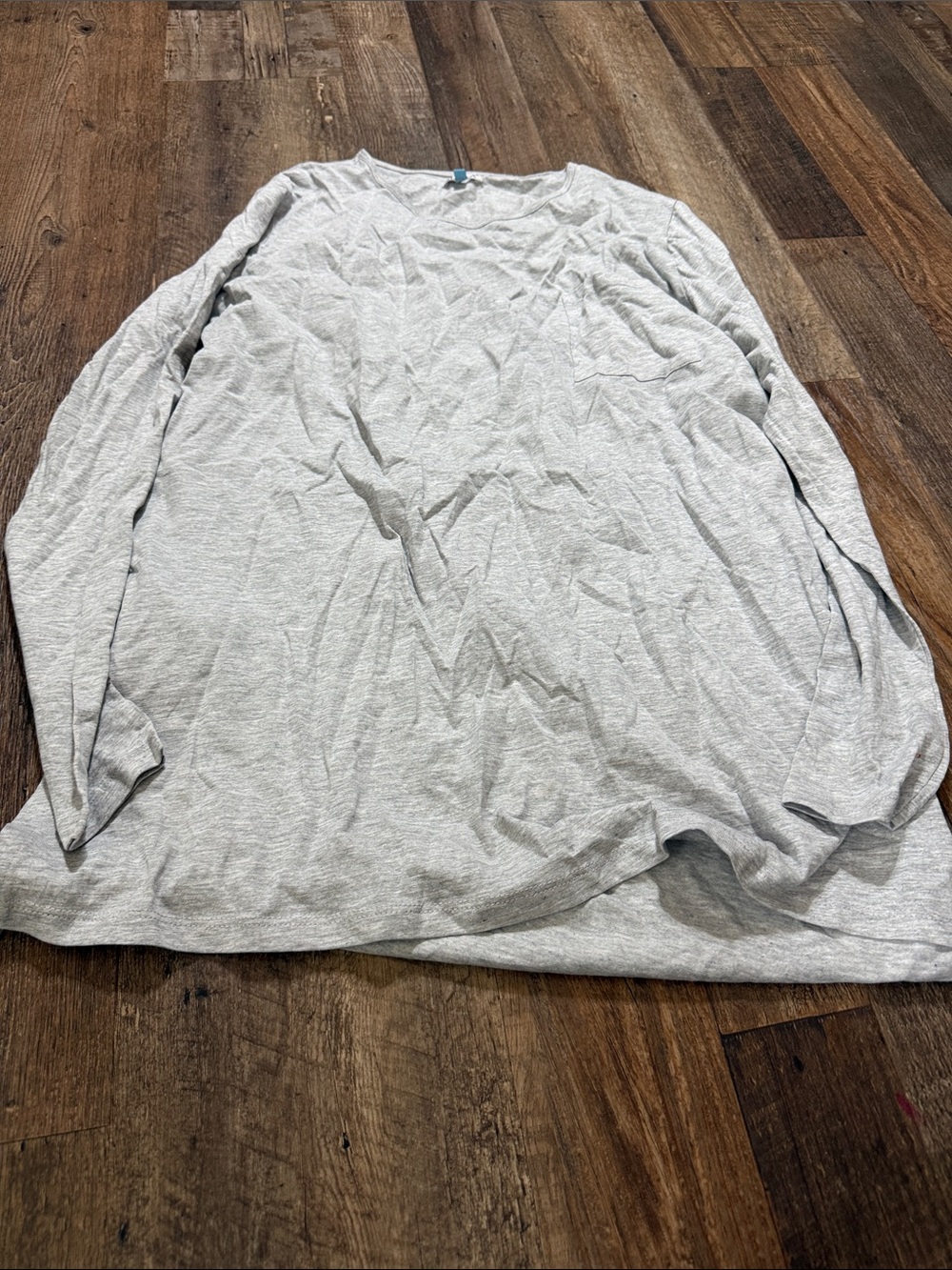 Serra Heather Gray Scoop Neck Long Sleeve Top